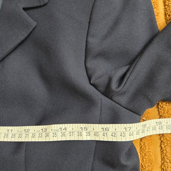 Orvis Womens USA Tailored Classic Old Money Minimalist Navy Wool Blend Blazer 4P - Picture 10 of 11